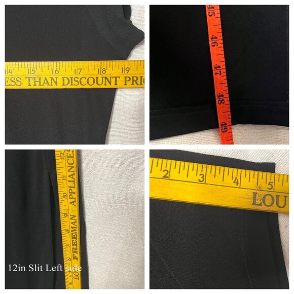 VTG Dressing Clio Women's  Dress Cardigan Set  Medium Black Maxi USA flaw - Picture 10 of 16